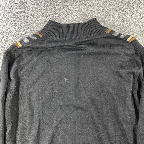 STEVE HARVEY CELEBRITY EDITION 1/4 ZIP RAYON BLEND SWEATER 2XL DEEP STRIPE MOCK - Picture 12 of 13